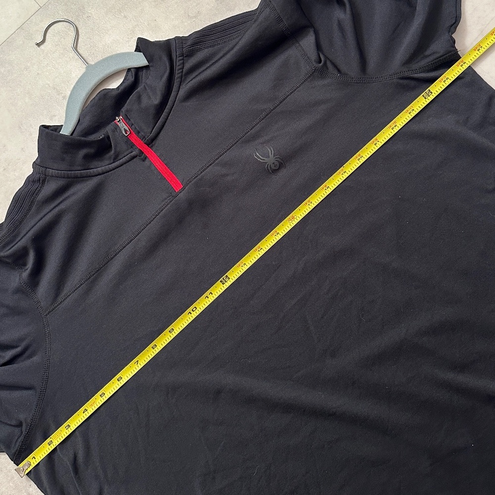 Men's Spyder Active Black 1/4 zip pullover w/red accents: Prow-B Size XL - Picture 7 of 11